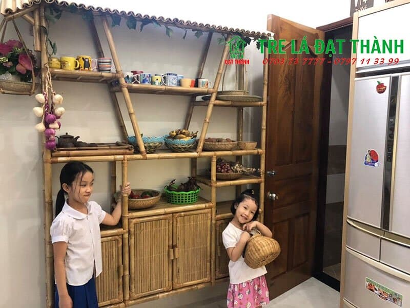 Kệ Đựng Tr&aacute;i C&acirc;y Bằng Tre KDTCBT001