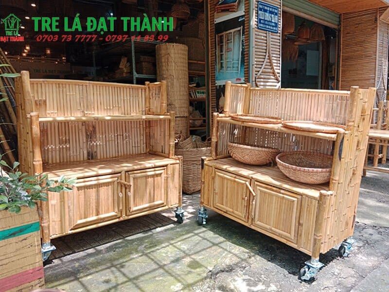 Kệ Đựng Tr&aacute;i C&acirc;y Bằng Tre KDTCBT005