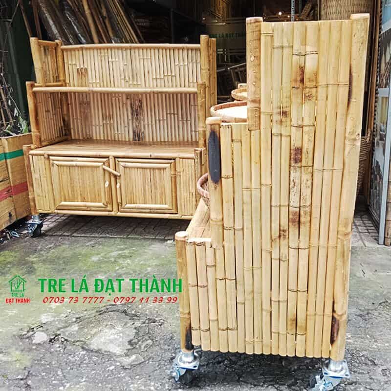 Kệ Đựng Tr&aacute;i C&acirc;y Bằng Tre KDTCBT005