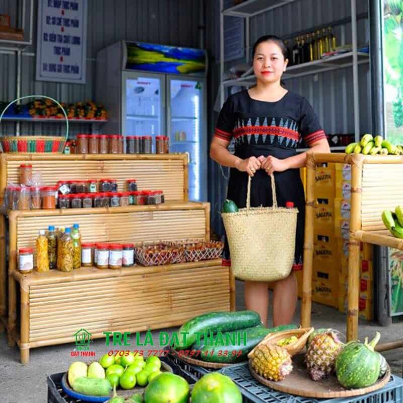 Kệ Đựng Tr&aacute;i C&acirc;y Bằng Tre KDTCBT005