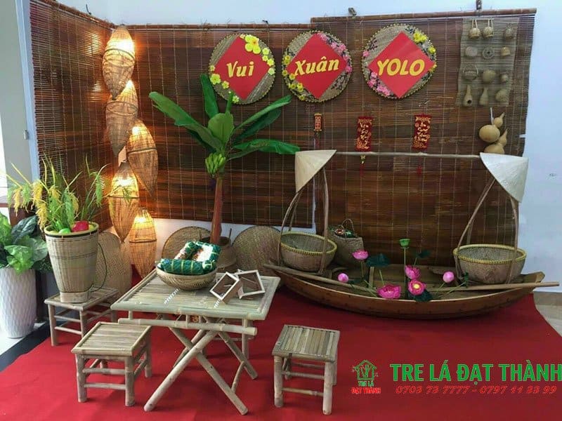 trang tr&iacute; m&agrave;nh tre ng&agrave;y tết