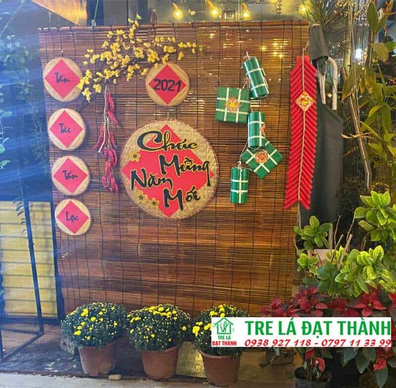 trang tr&iacute; tết bằng m&agrave;nh tre