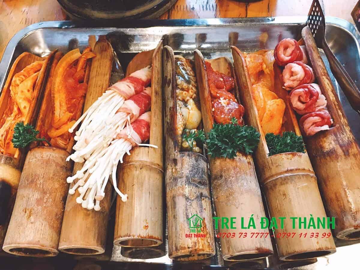ống tre đựng đồ ăn