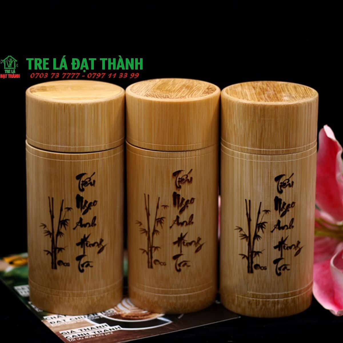 Ống tre đựng tr&agrave;