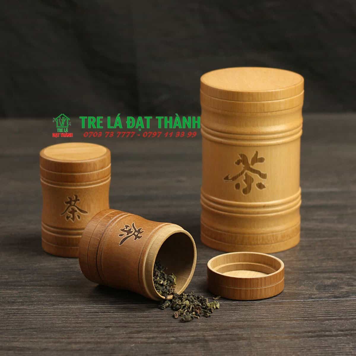Ống tre đựng tr&agrave;