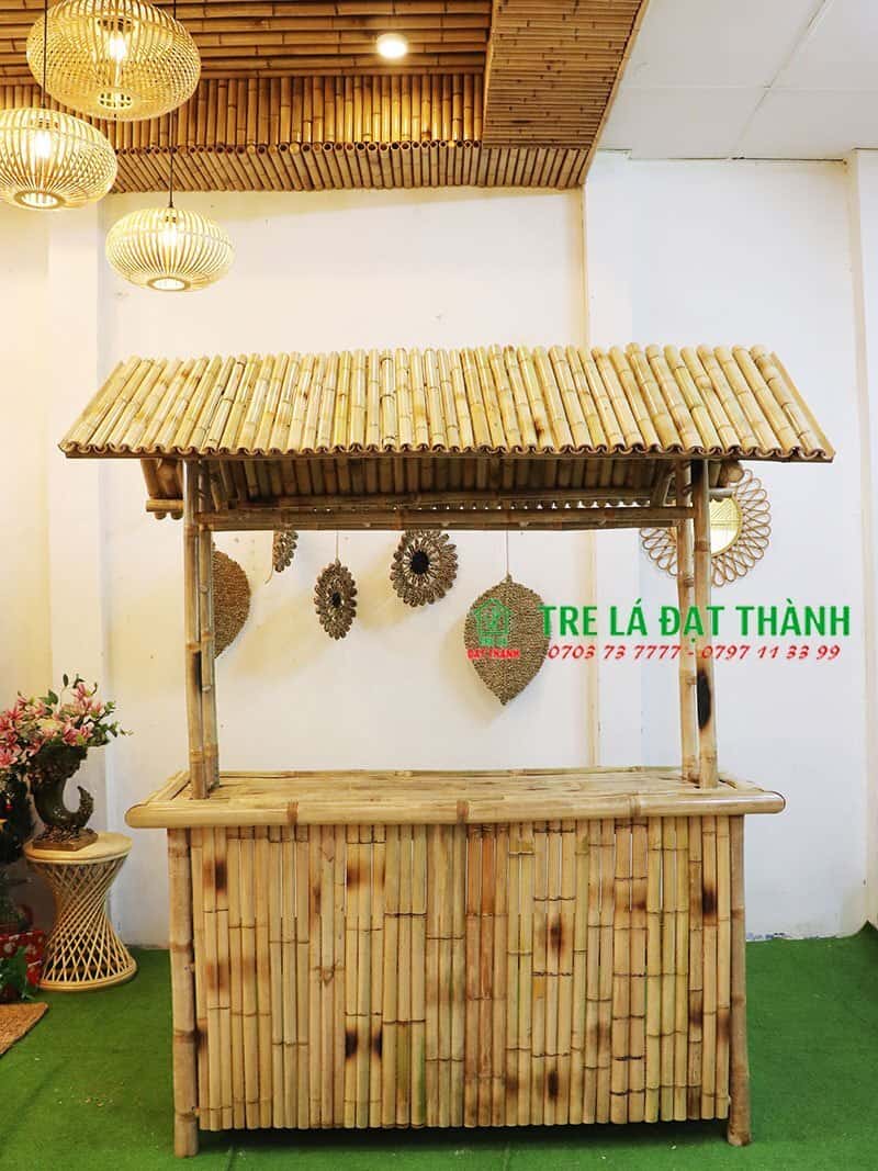 quầy b&aacute;n h&agrave;ng bằng tre