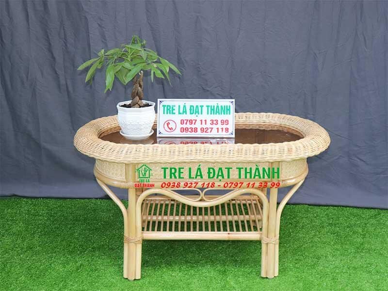 bàn sofa nữ hoàng mây tre đan