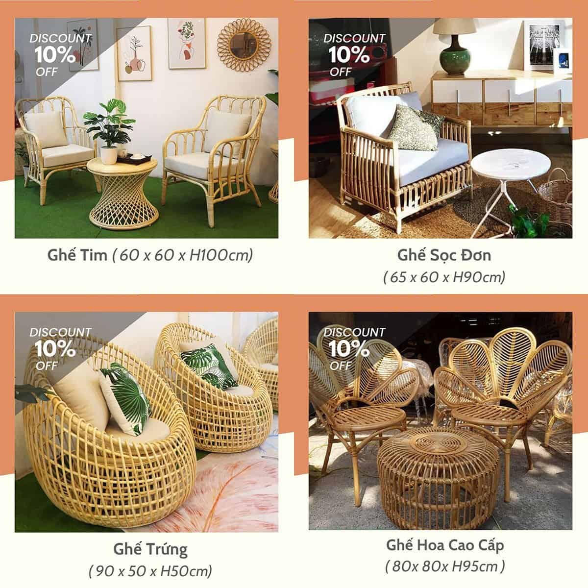 ghế mây thanh lý ghế mây thanh lý