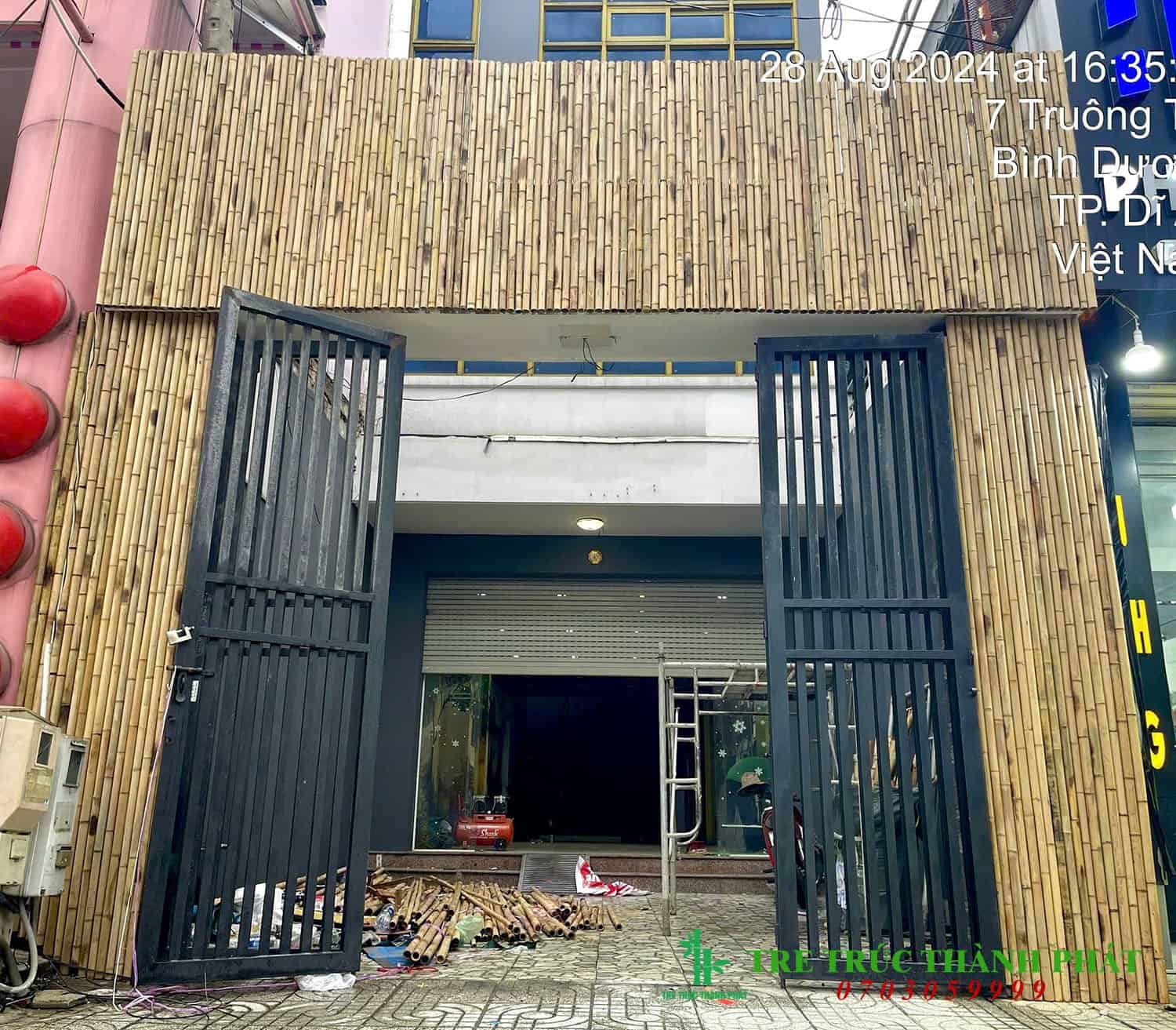 Thi C&ocirc;ng Bảng Hiệu Bằng Tre B&igrave;nh Dương