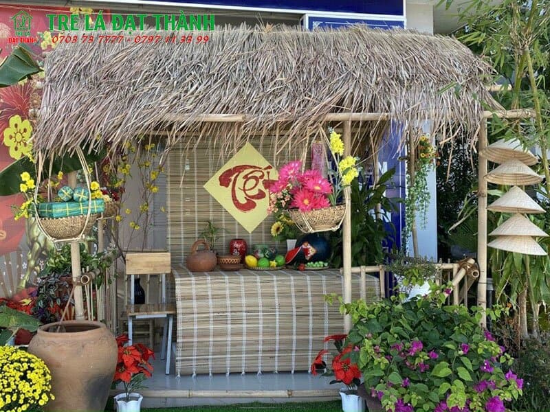 nhà lá trang trí tết