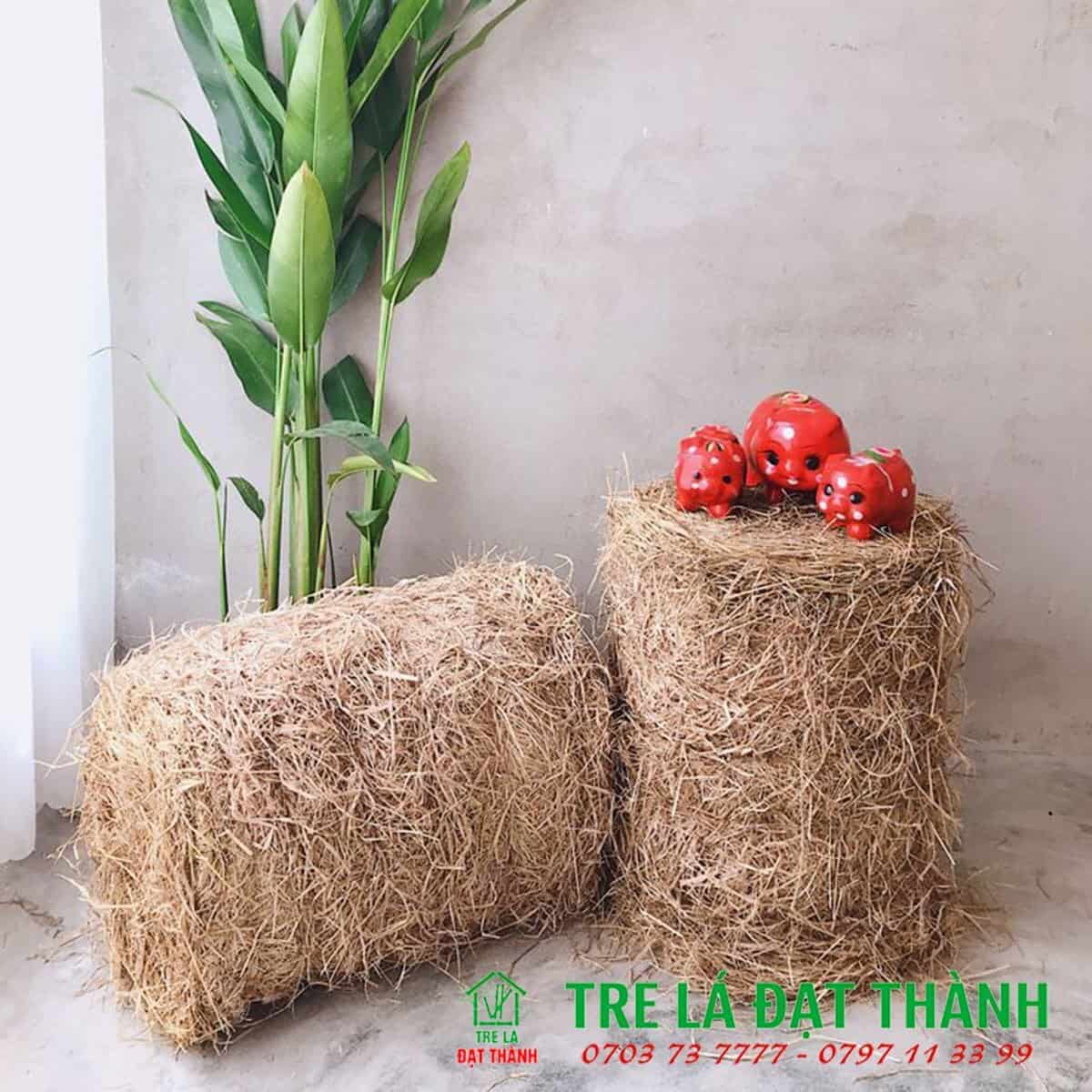 rơm cuộn trang tr&iacute; Tết