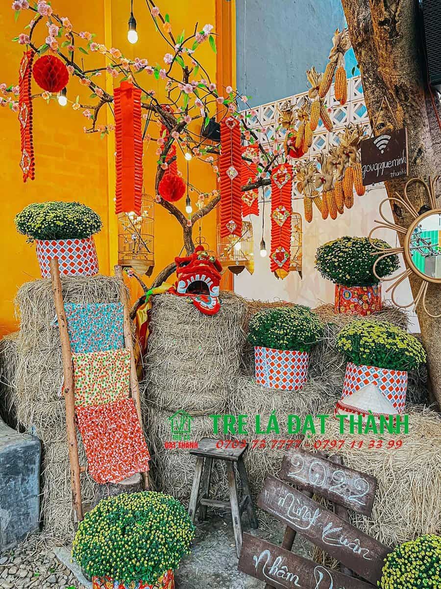rơm cuộn trang tr&iacute; Tết