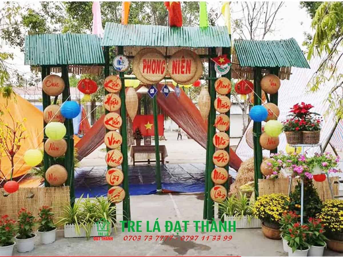 trang tr&iacute; cổng hoa tết