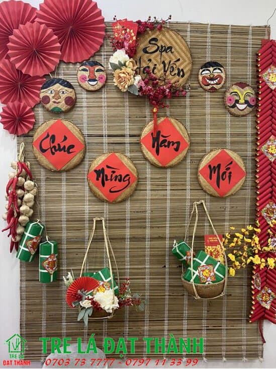 trang trí mẹt tre Tết trang trí mẹt tre Tết