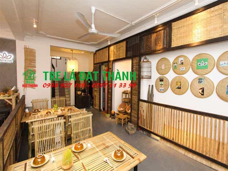 trang tr&iacute; qu&aacute;n bằng mẹt tre
