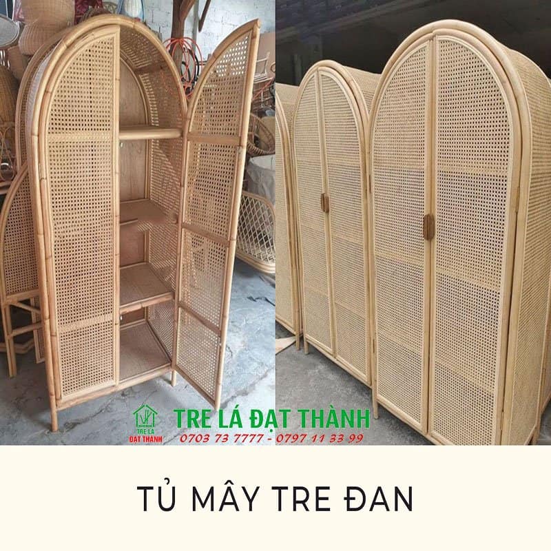 tủ quần &aacute;o m&acirc;y tre đan TMTD002