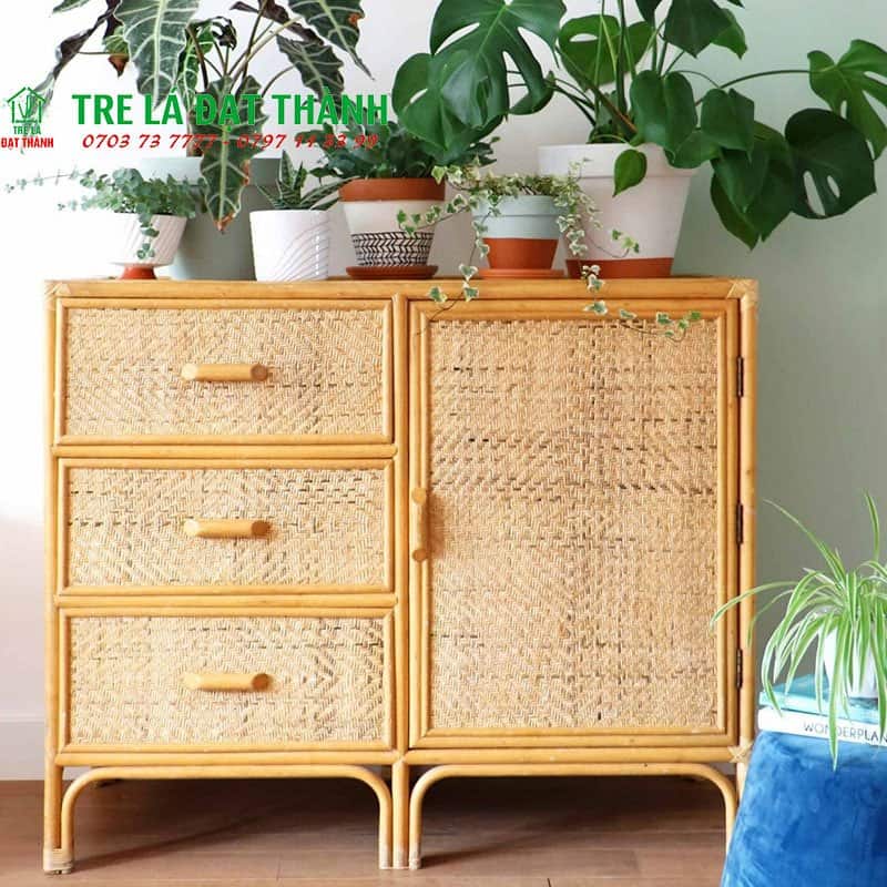 tủ m&acirc;y tre đan TMTD003
