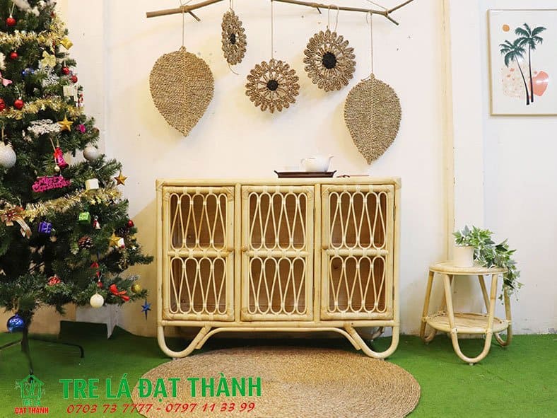 tủ m&acirc;y tre đan TMTD004