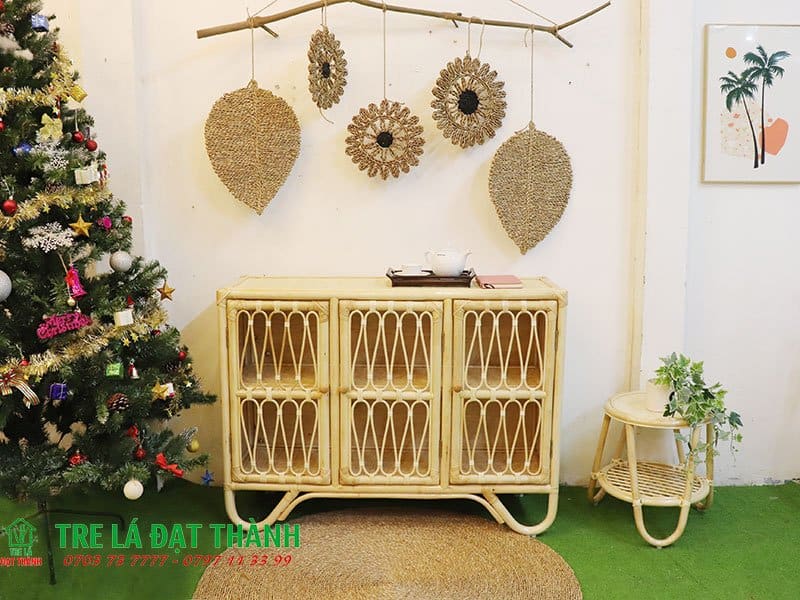 tủ m&acirc;y tre đan TMTD004