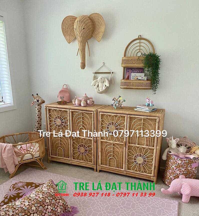 tủ m&acirc;y tre đan TMTD006