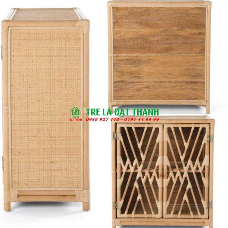 tủ m&acirc;y tre đan TMTD007