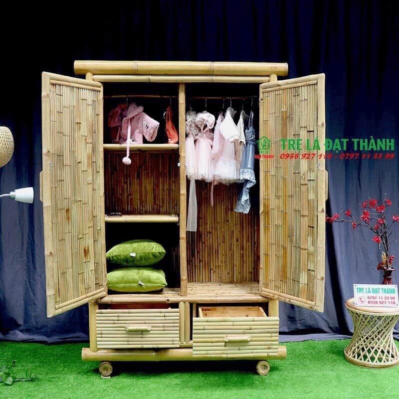 tủ quần &aacute;o bằng tre