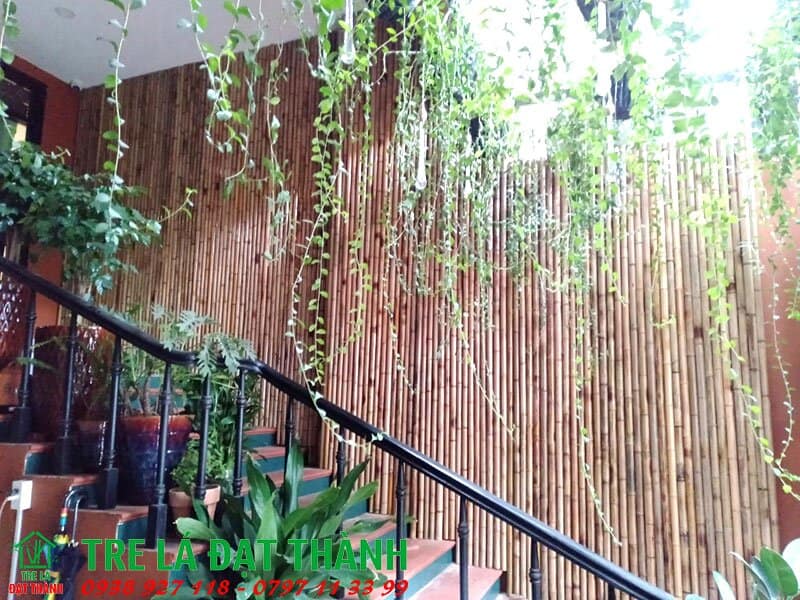ốp tường bằng tre