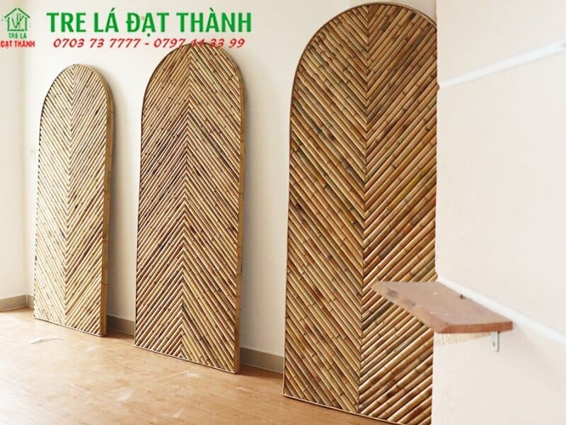 trang tr&iacute; tường bằng tre