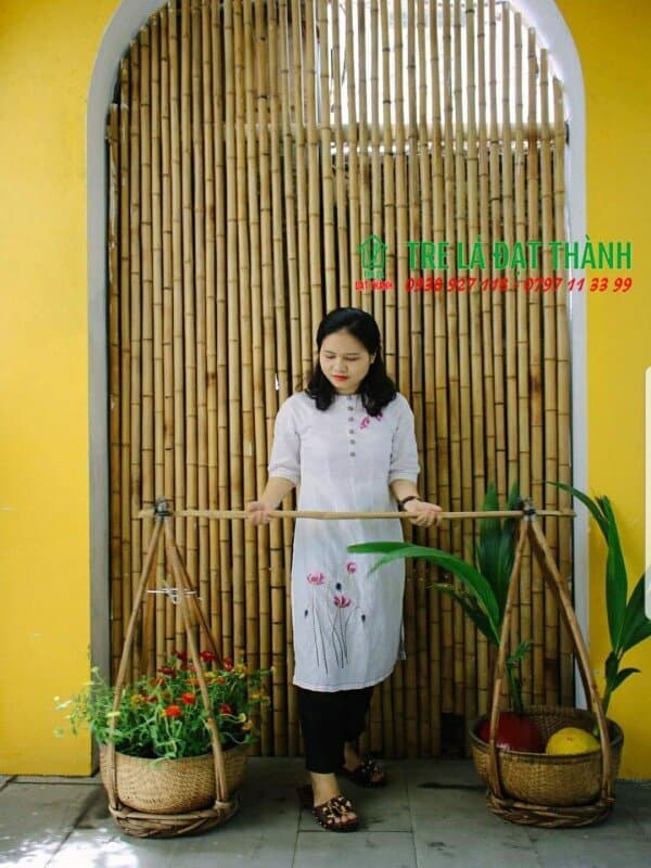 trang tr&iacute; tường bằng tre