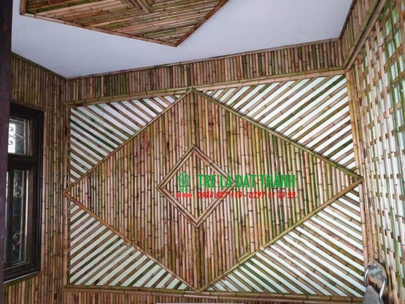 trang tr&iacute; tường bằng tre