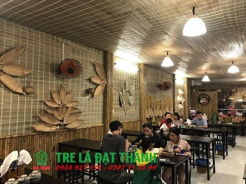 Cách Trang Trí Thiết Kế Nhà Hàng Bằng Tre
