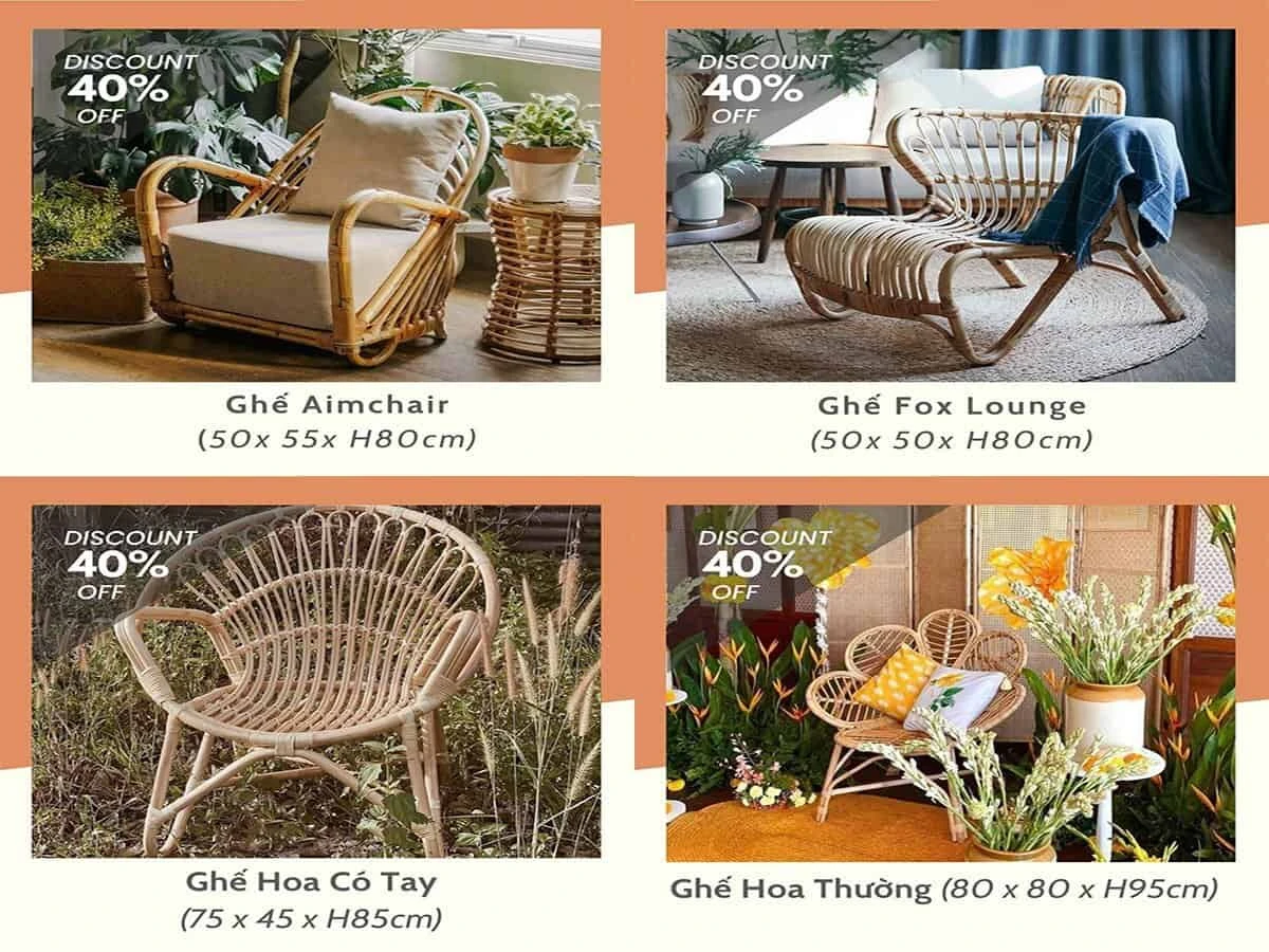 Ghế Mây Thanh Lý Giá Rẻ