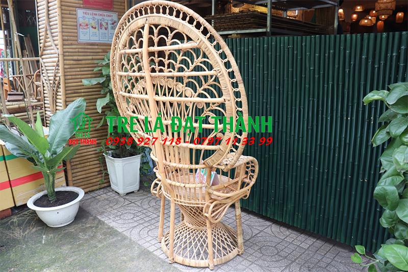 Ghế Song Mây Đuôi Công Lưng - GSM001