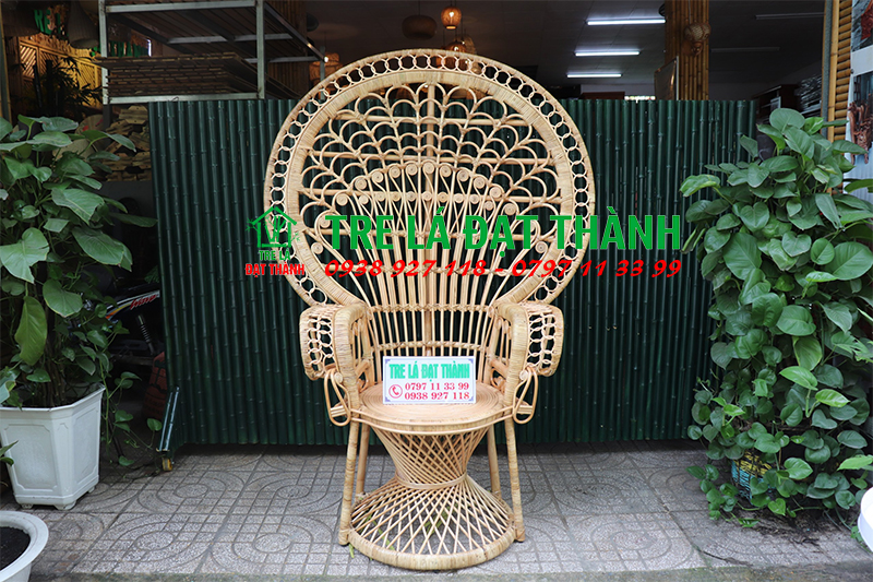 Ghế Song Mây Đuôi Công Lưng - GSM001