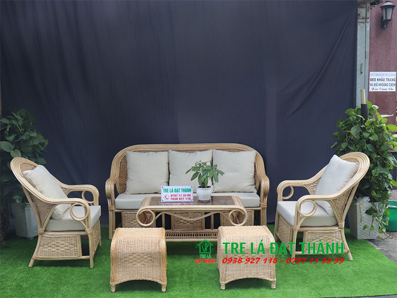 Bàn Ghế Mây Tre Phòng Khách - BGMPK011