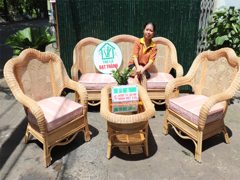 Bộ Bàn Ghế Mây Phòng Khách Kiểu Cổ Điển - BGMPK006