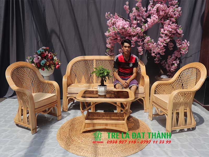 Bàn Ghế Song Mây - BGSM011