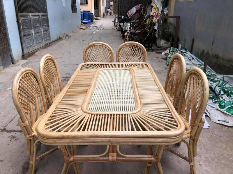 Bàn Ghế Ăn Mây - BGAM003