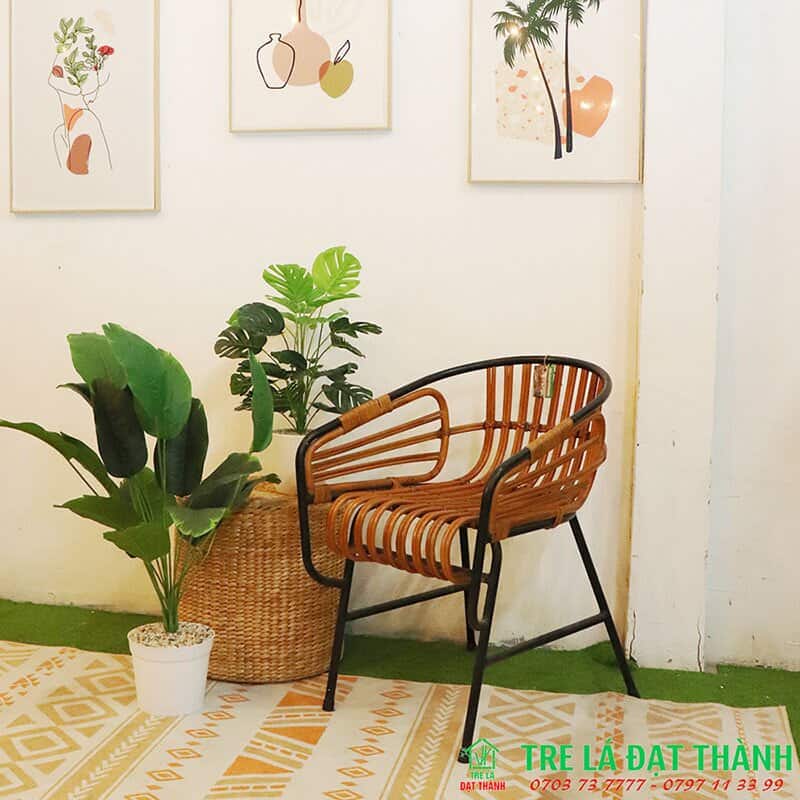Ghế Mây Chân Sắt - GMCS002