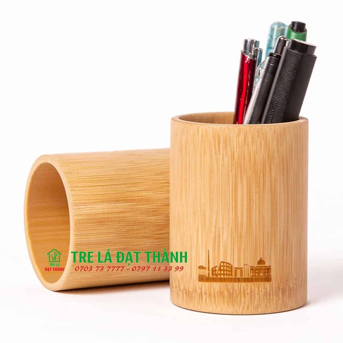 Ống Đựng Bút Bằng Tre